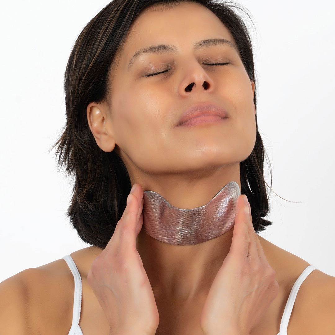 women wearing a neck mask for wrinkles and anti aging