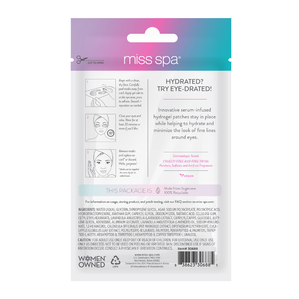 Hydrating + Revitalizing Under Eye Mask 4 Pack Miss Spa